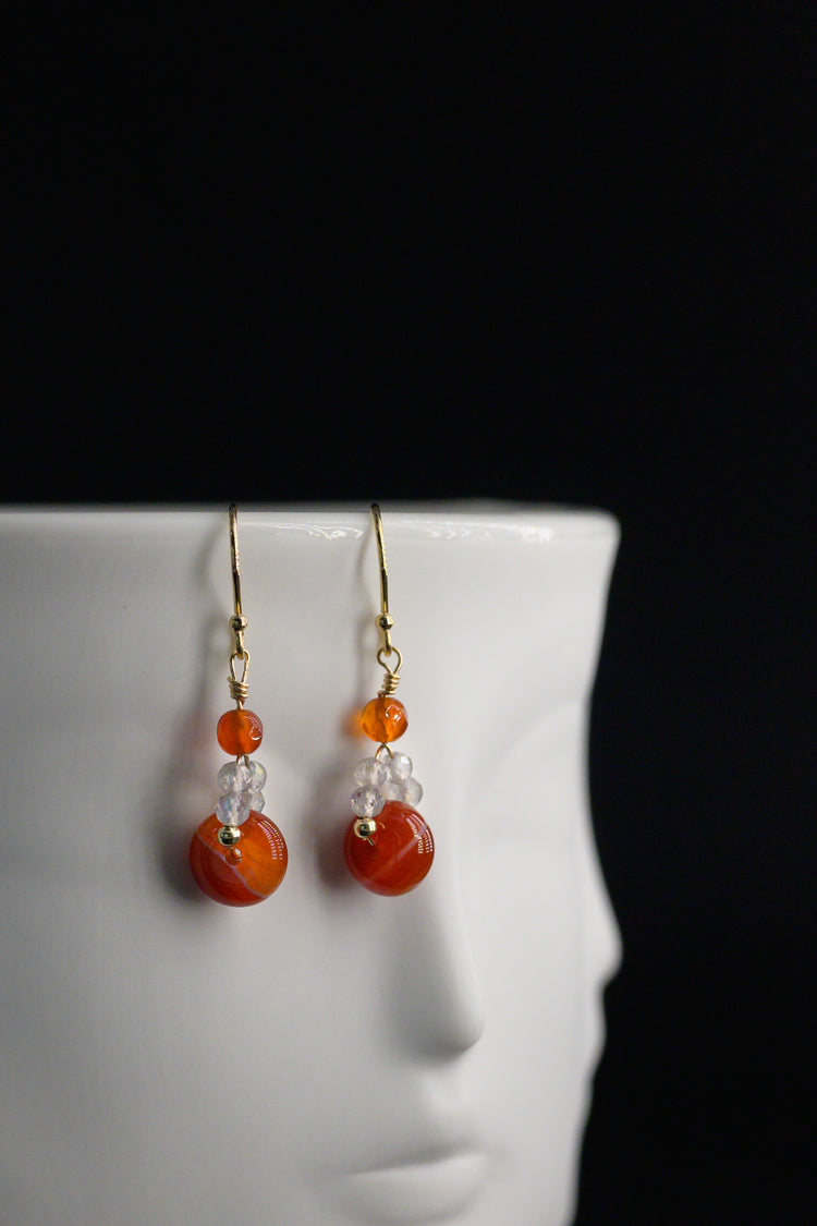 Meriot Carnelian Labradorite Earrings