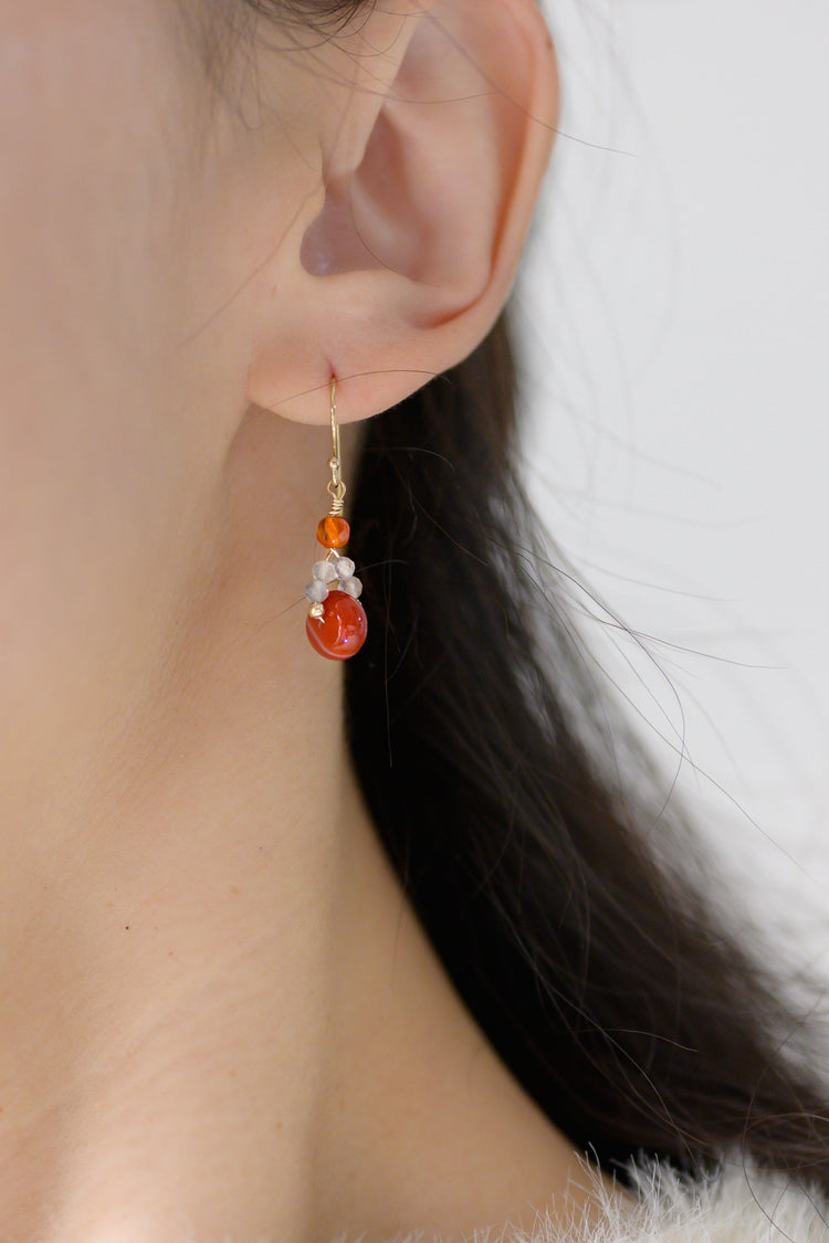 Meriot Carnelian Labradorite Earrings