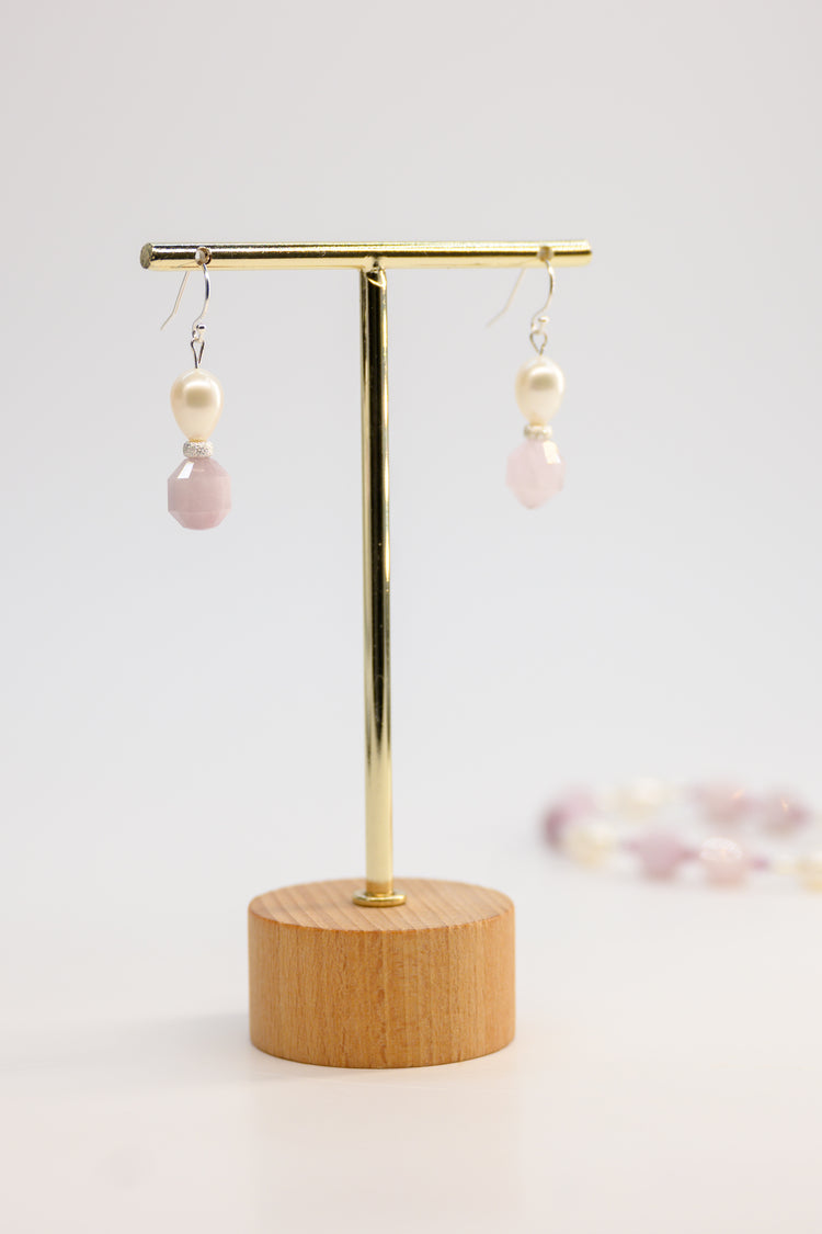 Heather Kunzite Freshwater Peal Earrings