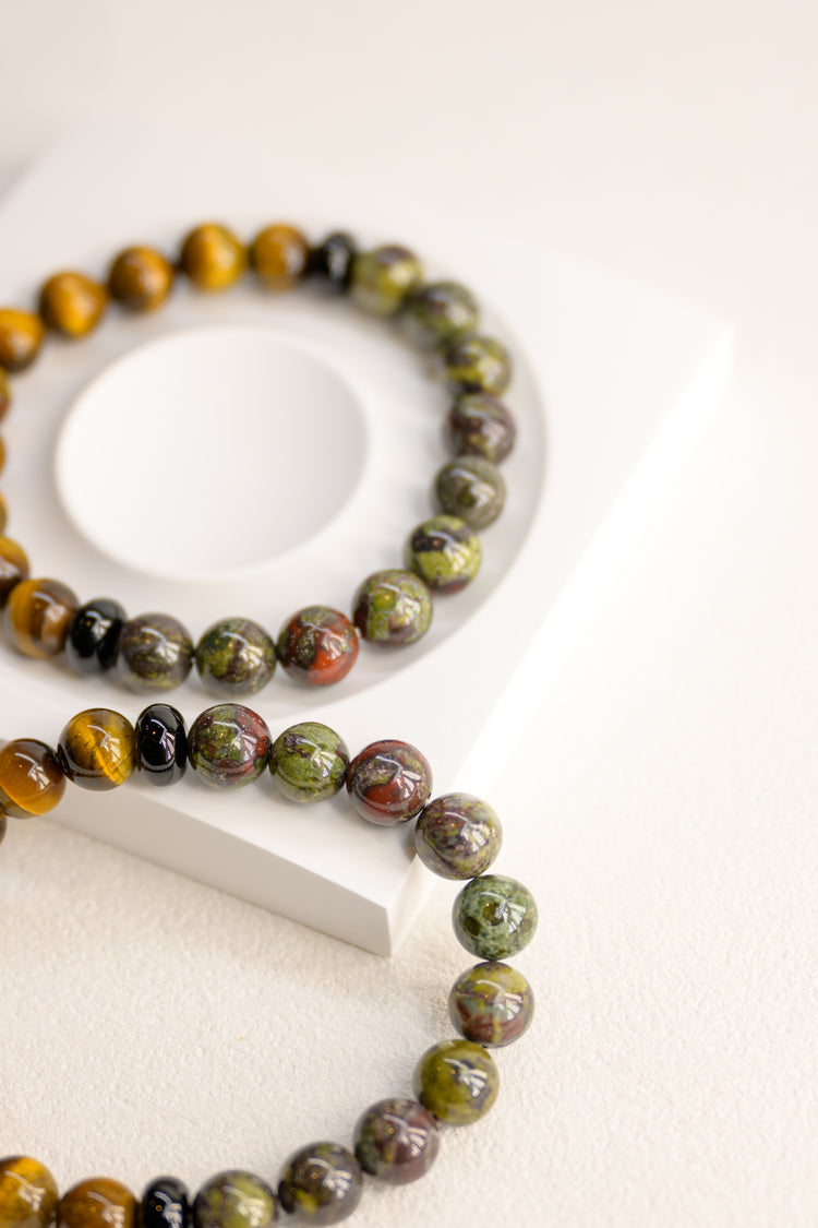 Golden Ambition Man Bracelet | Dragon Blood Jasper Tiger's Eye Onyx
