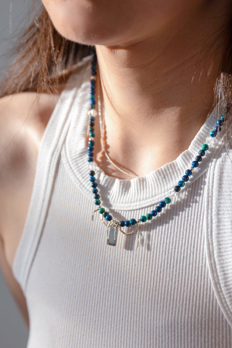 Each Follows Its Path, Await The Reset Necklace | Azurite Malachite(AA)