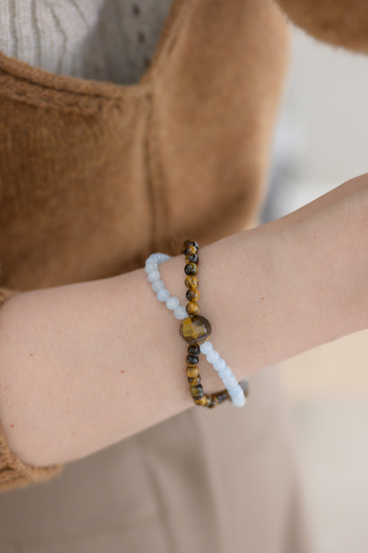 Ebb and Flow Bracelet | Aquamarine Tiger Eyes