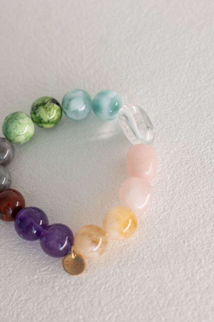 Eight Treasures Bracelet | Madagascar Rose Quartz Amethyst(A) Green Variscite Labradorite(A)