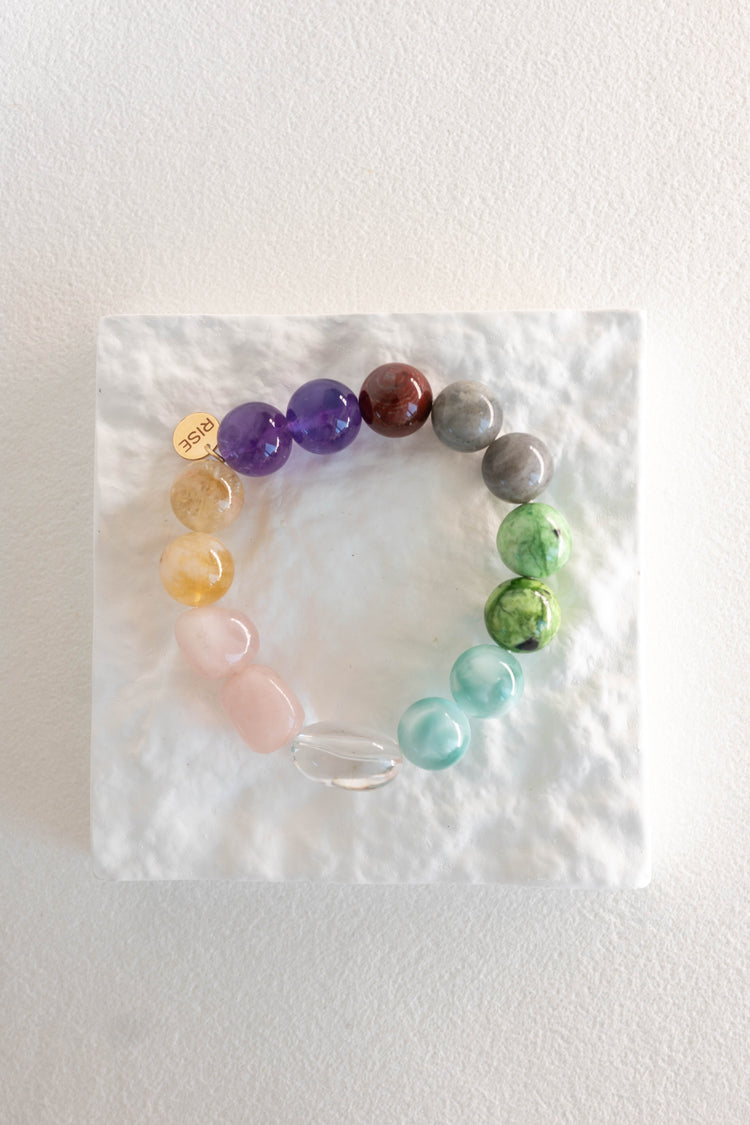 Eight Treasures Bracelet | Madagascar Rose Quartz Amethyst(A) Green Variscite Labradorite(A)