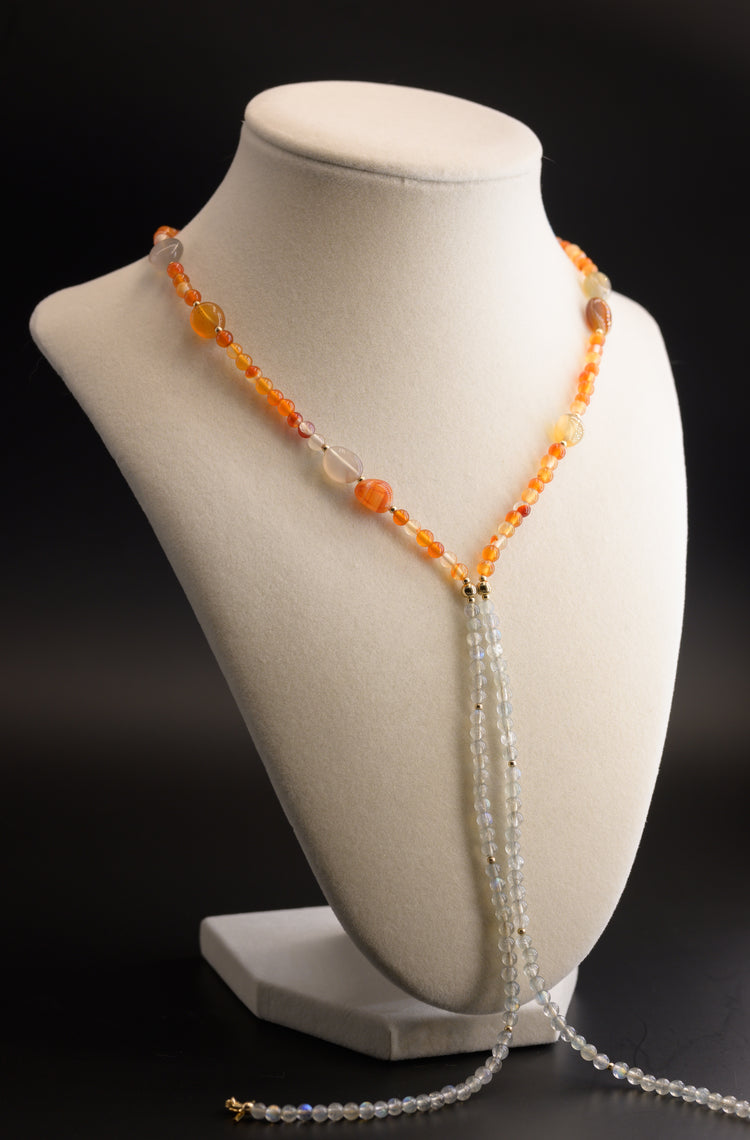 Passion Sonata 7in1 Carnelian Labradorite Necklace