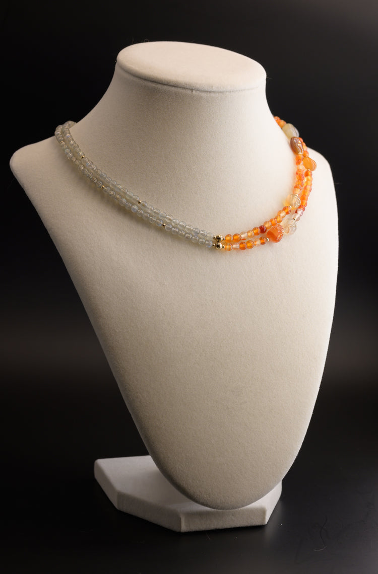 Passion Sonata 7in1 Carnelian Labradorite Necklace