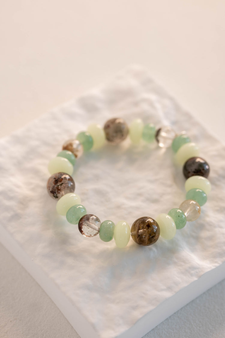 Eternal Youth Bracelet | Green Ghost Glow-in-Dark Mexican Green Aragonite Green Aventurine