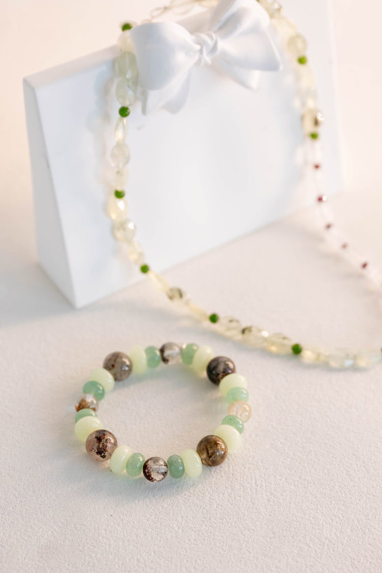 Eternal Youth Bracelet | Green Ghost Glow-in-Dark Mexican Green Aragonite Green Aventurine