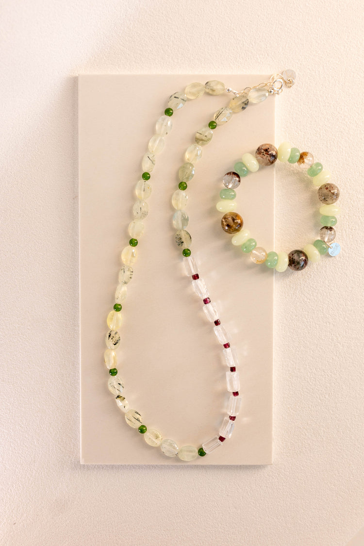 Eternal Youth Bracelet | Green Ghost Glow-in-Dark Mexican Green Aragonite Green Aventurine
