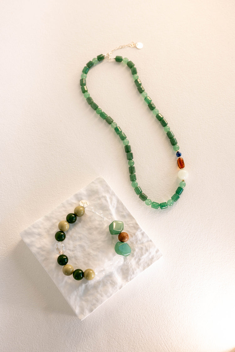 Eternal Youth Bracelet | Green Aventurine Canada B.C. Jade(AA) Green Imperial Jasper (Essential-oil-diffuser) Coconut Palmwood Wood