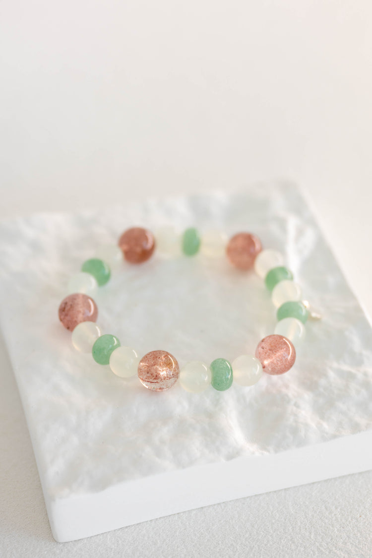 Eternal Youth Bracelet | Green Aventurine New Jade Strawberry Quartz