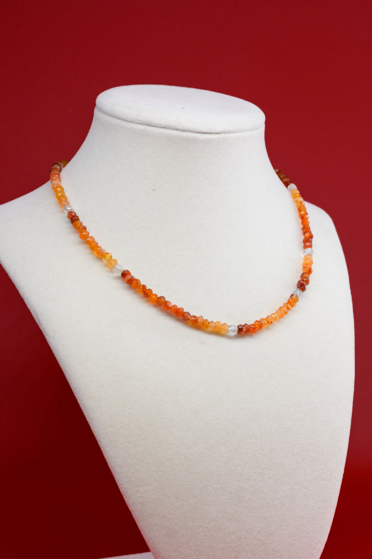 Fierce Flame Necklace | Carnelian Rock Crystal