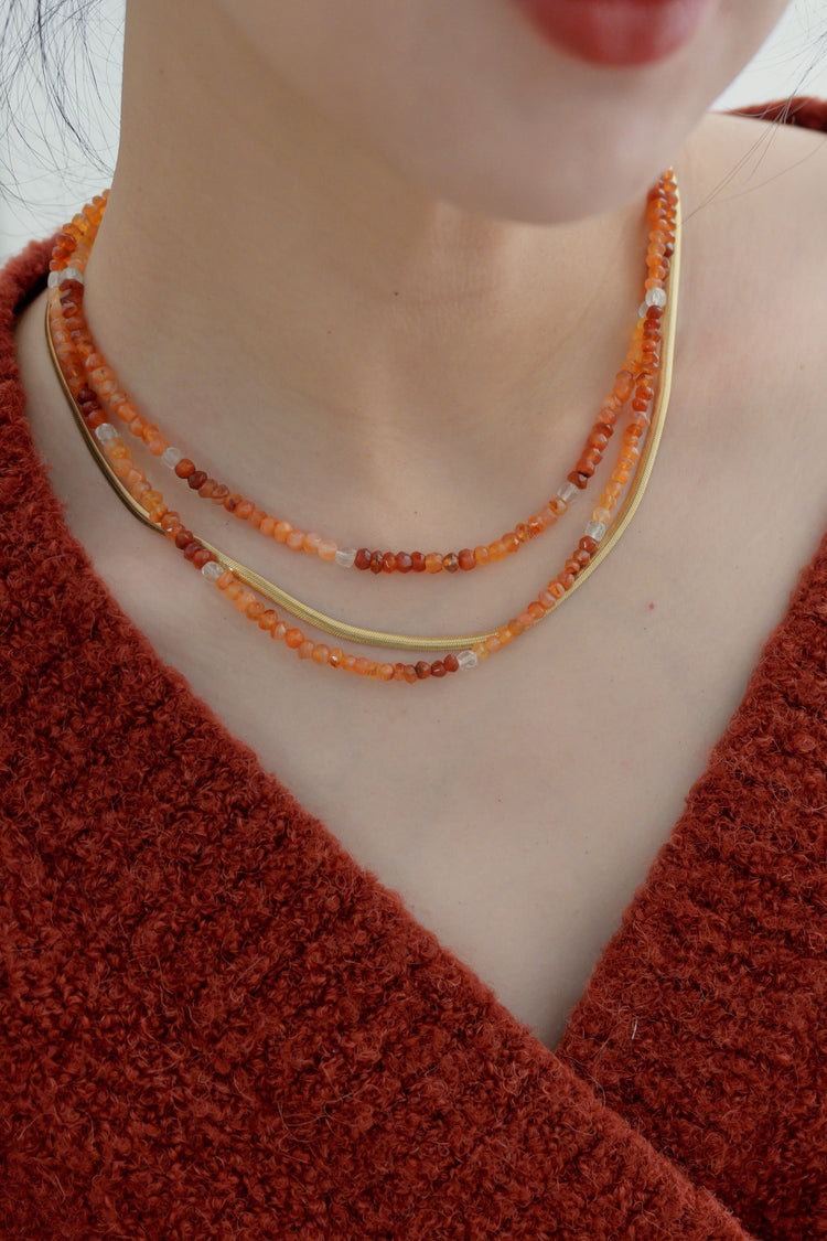 Fierce Flame Necklace | Carnelian Rock Crystal