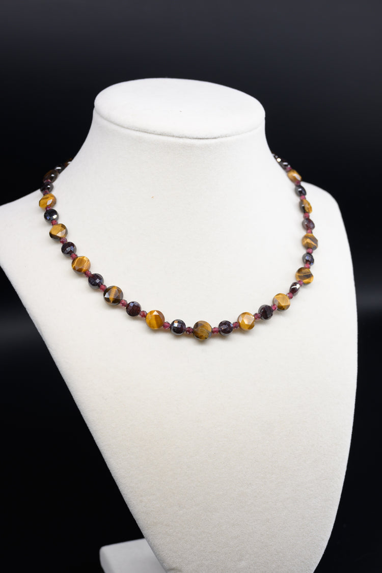 Fiery Ground Necklace | Garnet Tiger Eye