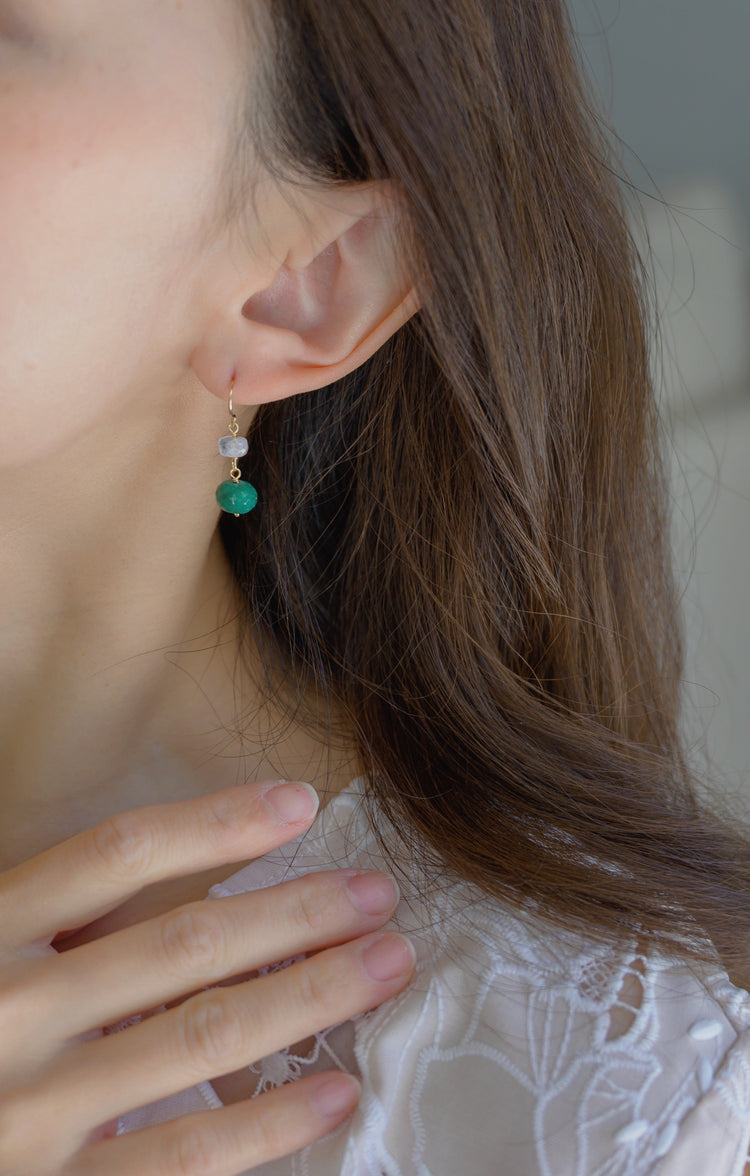 Forest Murmur Emerald Drop Earrings