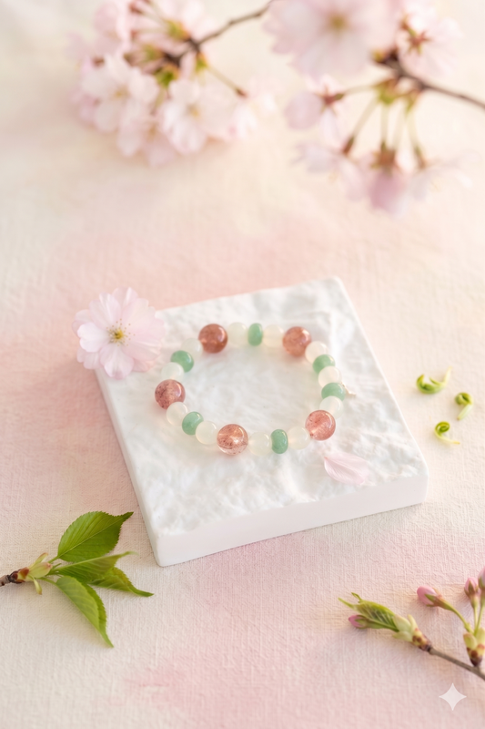 Eternal Youth Bracelet | Green Aventurine New Jade Strawberry Quartz