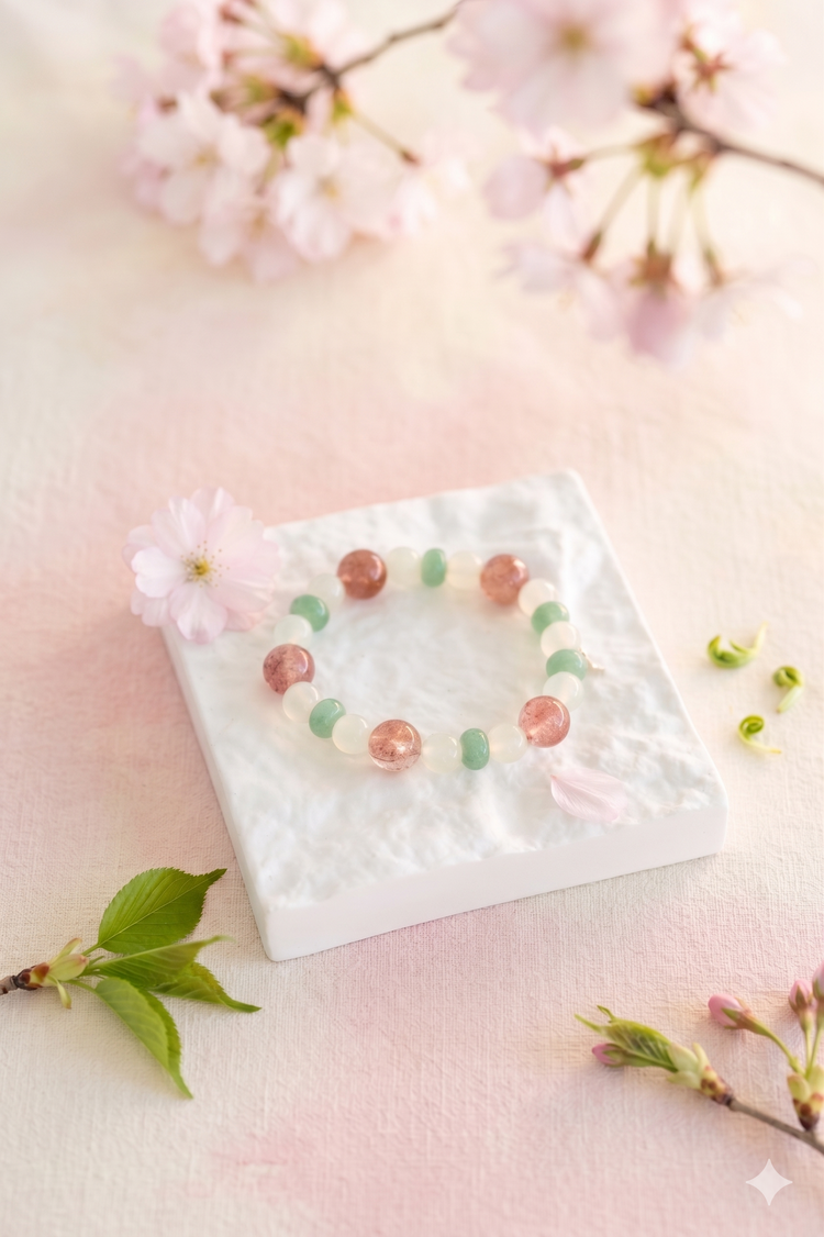 Eternal Youth Bracelet | Green Aventurine New Jade Strawberry Quartz