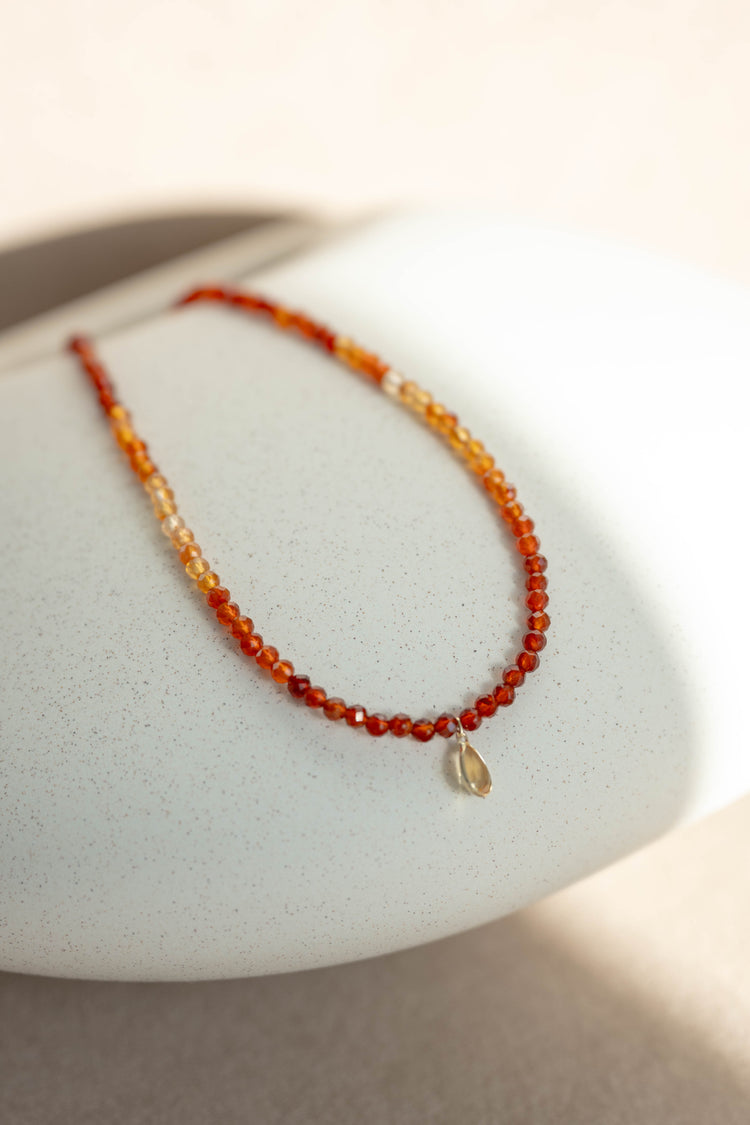 Golden Hour Gradient Necklace | Carnelian Citrine