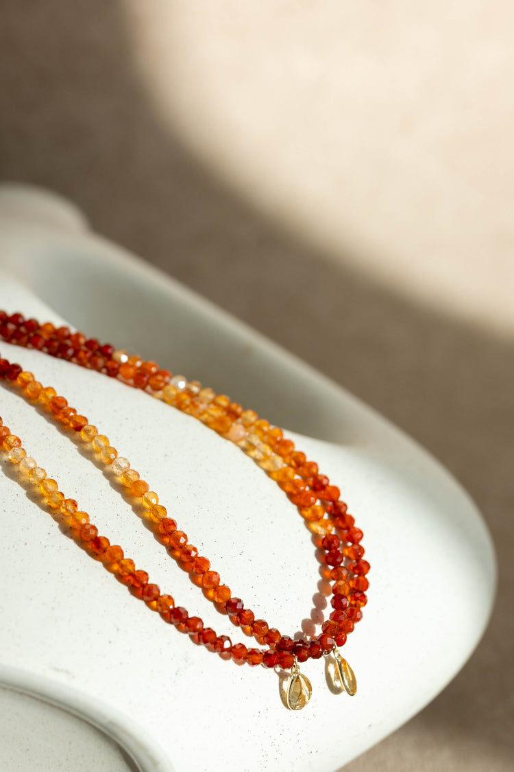 Golden Hour Gradient Necklace | Carnelian Citrine