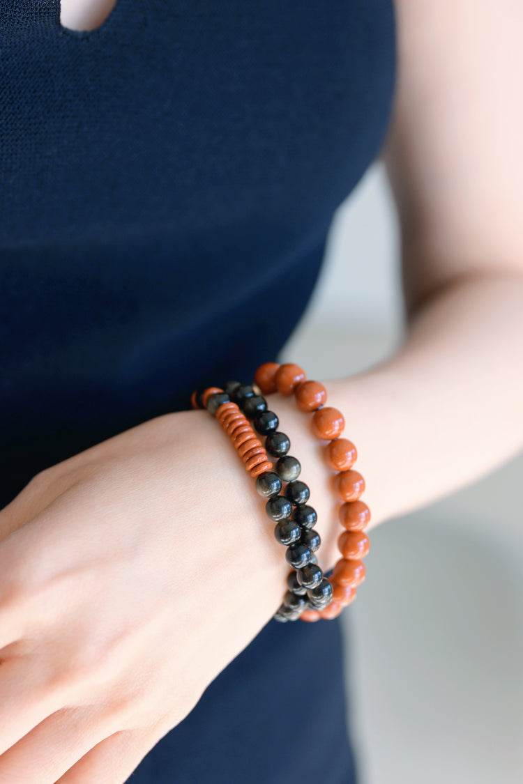 Blessed Moment Bracelet | Golden Obsidian Red Jasper