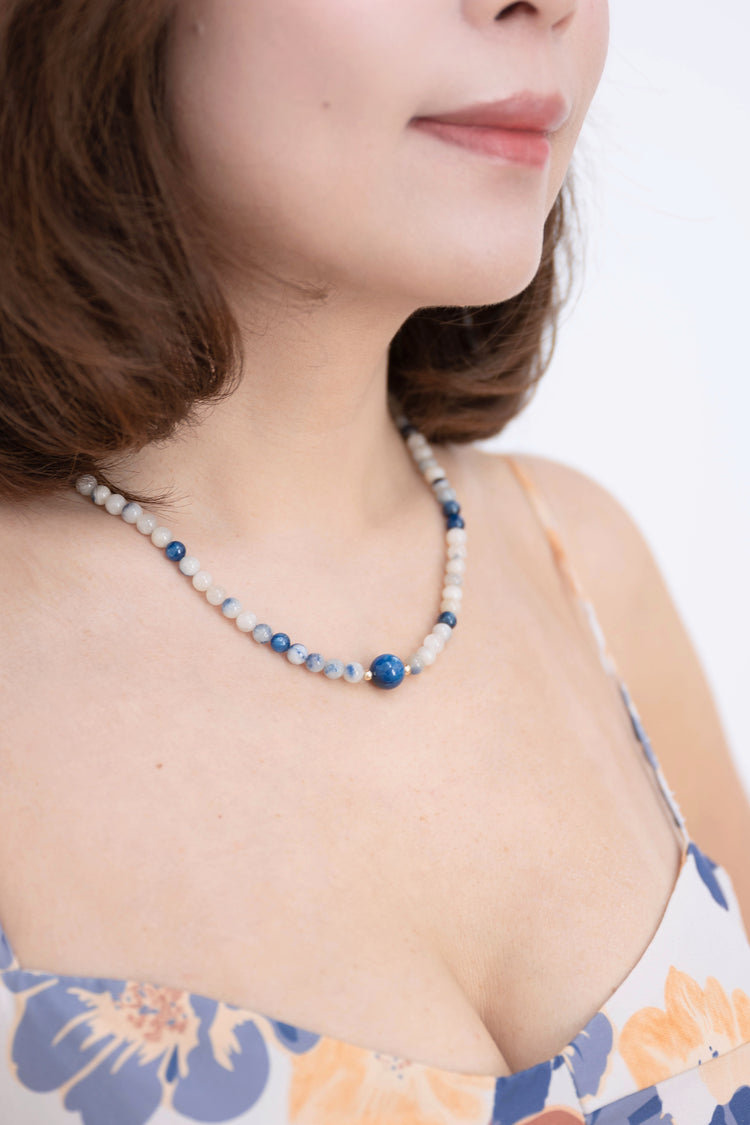 High Altitude Aura Necklace | Dumortierite Quartz Kyanite (AAA)