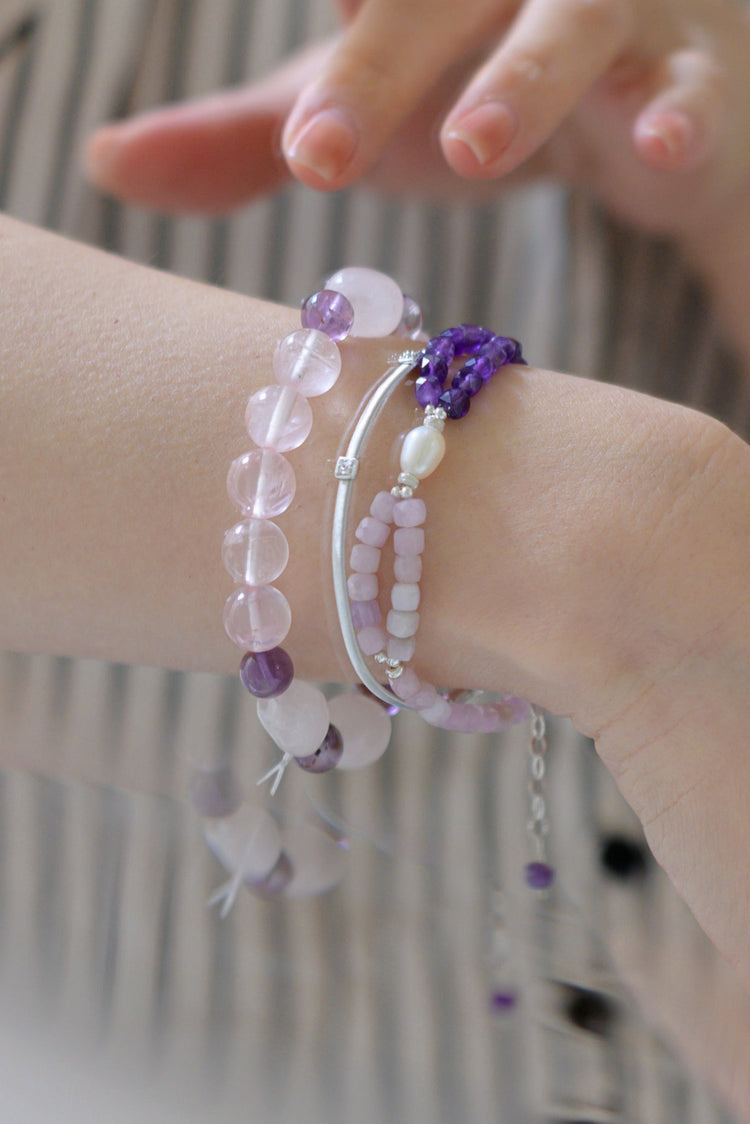 Periwinkle Amethyst Kunzite Bracelet