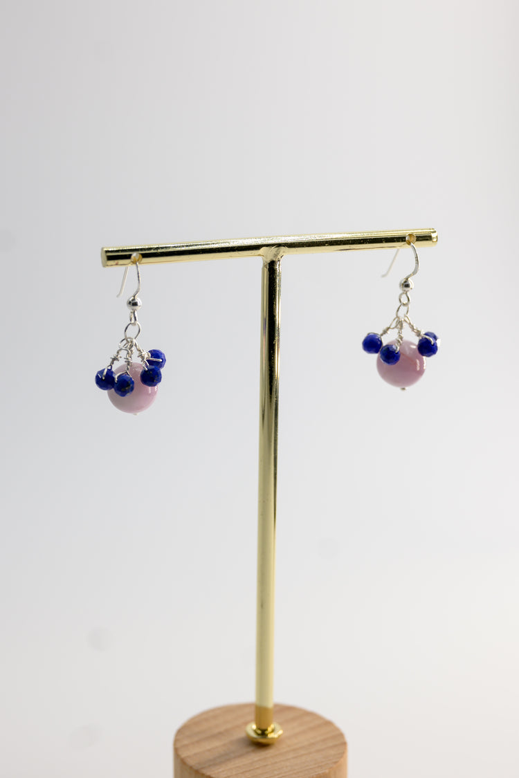 Ethereal Embrace Earrings | Kunzite (A) Lapis