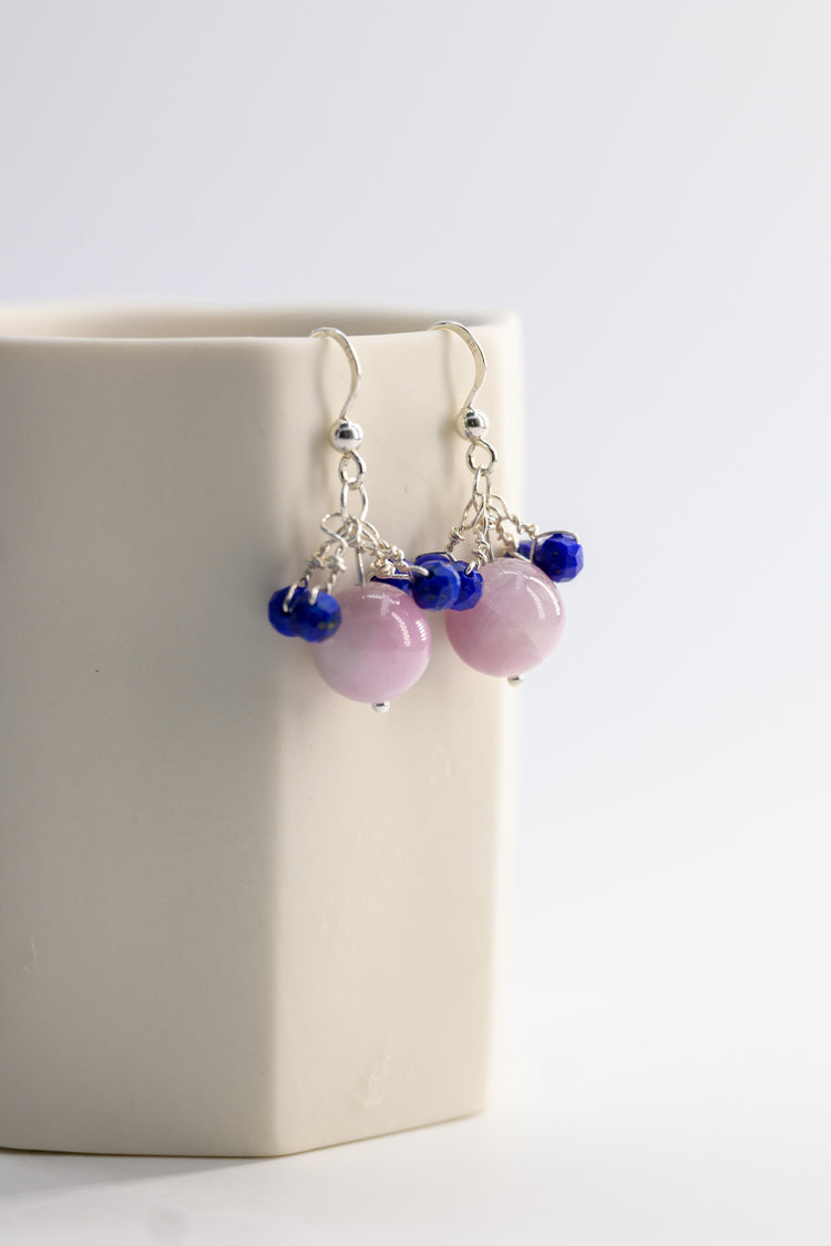 Ethereal Embrace Earrings | Kunzite (A) Lapis