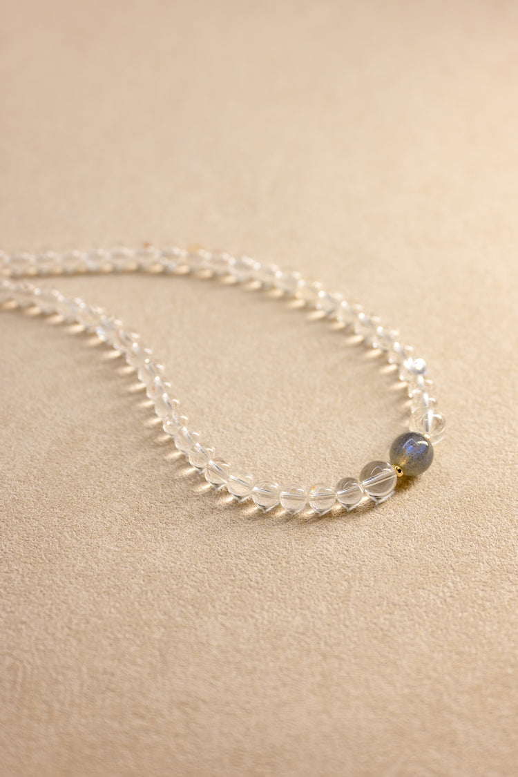 Moonlit Night Necklace | Labradorite (AA) Rock Crystal (AA)