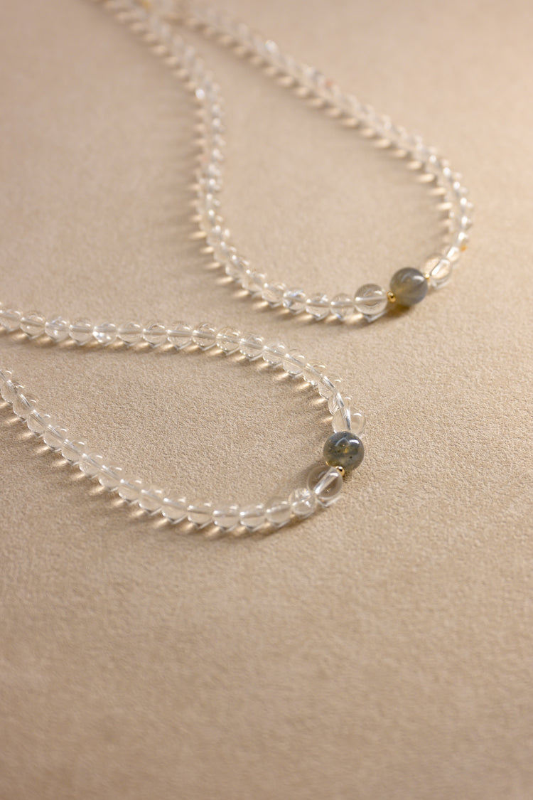Moonlit Night Necklace | Labradorite (AA) Rock Crystal (AA)