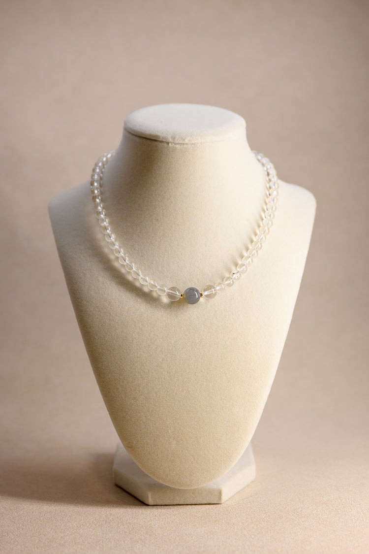 Moonlit Night Necklace | Labradorite (AA) Rock Crystal (AA)