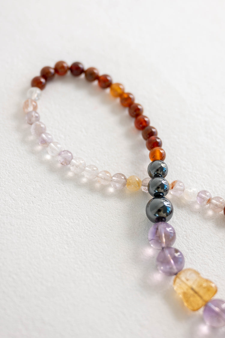 MoneyMoneyHome Double-lined Bracelet | Ametrine Hessonite Hematite