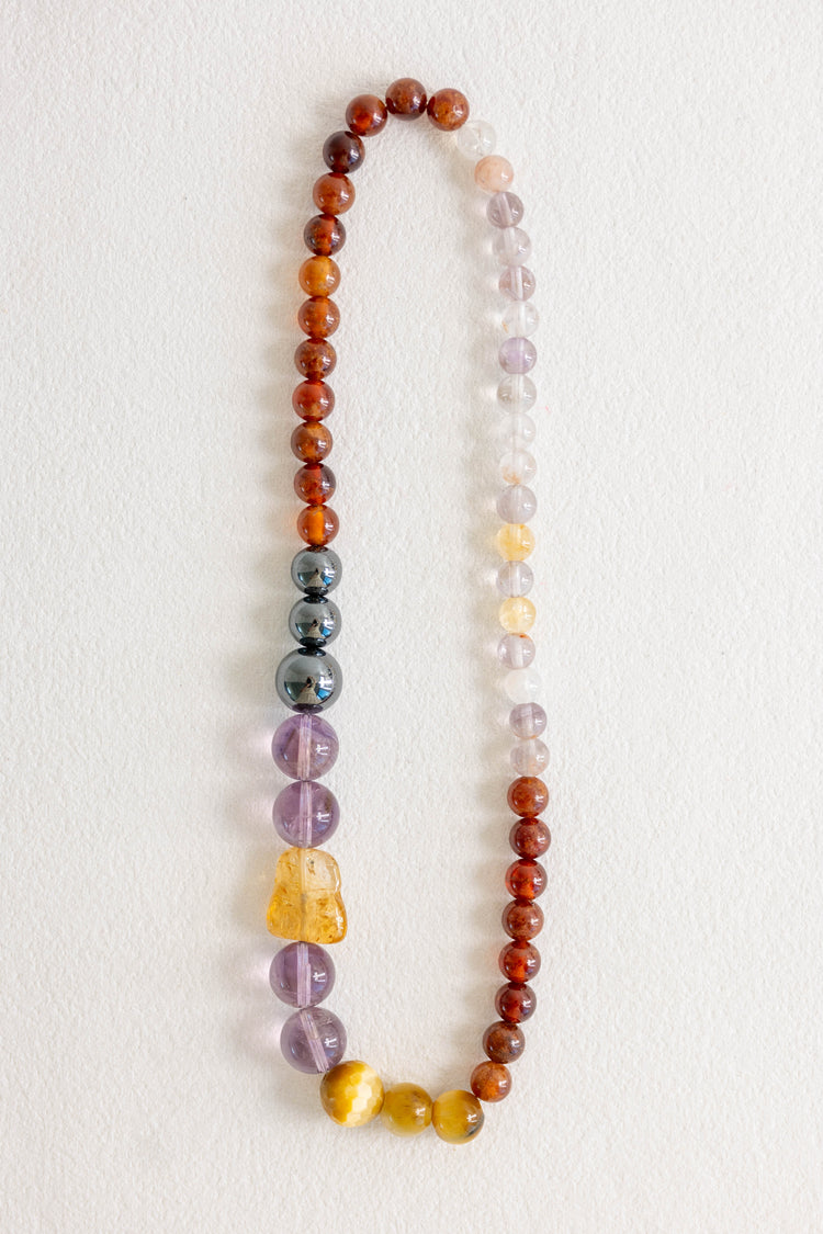 MoneyMoneyHome Double-lined Bracelet | Ametrine Hessonite Hematite