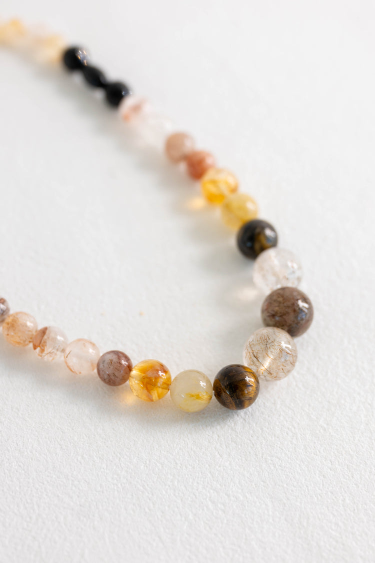 MoneyMoneyHome Double-lined Bracelet | Black Super Seven Rutilated Quartz Black Onyx