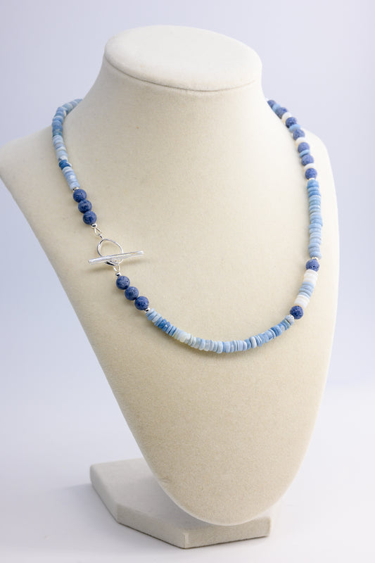 Ocean to Sky Necklace | Owyhee Blue Opal Blue Coral