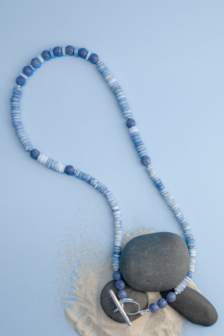 Ocean to Sky Necklace | Owyhee Blue Opal Blue Coral