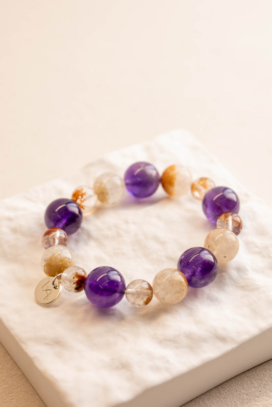 OnlyOne 2-3 Bracelet  | Amethyst (AA) Golden Phantom Quartz