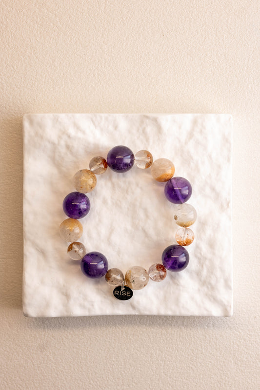 OnlyOne 2-3 Bracelet  | Amethyst (AA) Golden Phantom Quartz