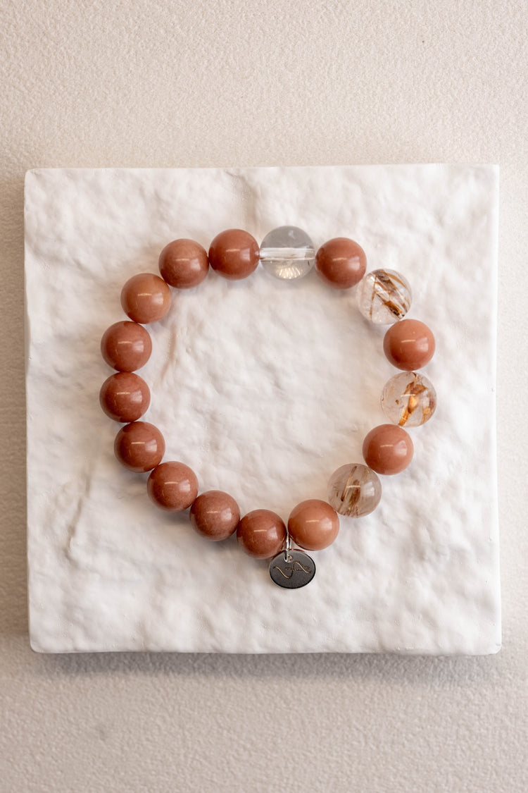 OnlyOne 2-4 Bracelet  | Golden Rutilated Quartz Petrified Wood Agate