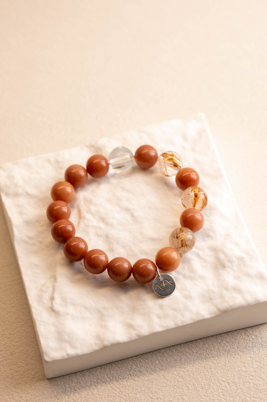 OnlyOne 2-4 Bracelet  | Golden Rutilated Quartz Petrified Wood Agate