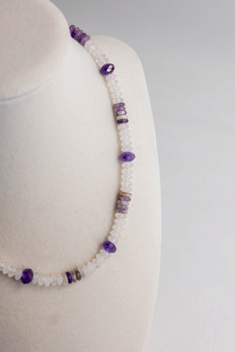 OnlyOne 3-10 Necklace | Amethyst (A) Rock Crystal Quartz