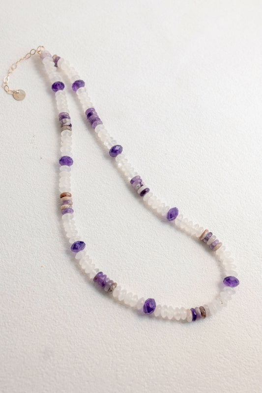 OnlyOne 3-10 Necklace | Amethyst (A) Rock Crystal Quartz