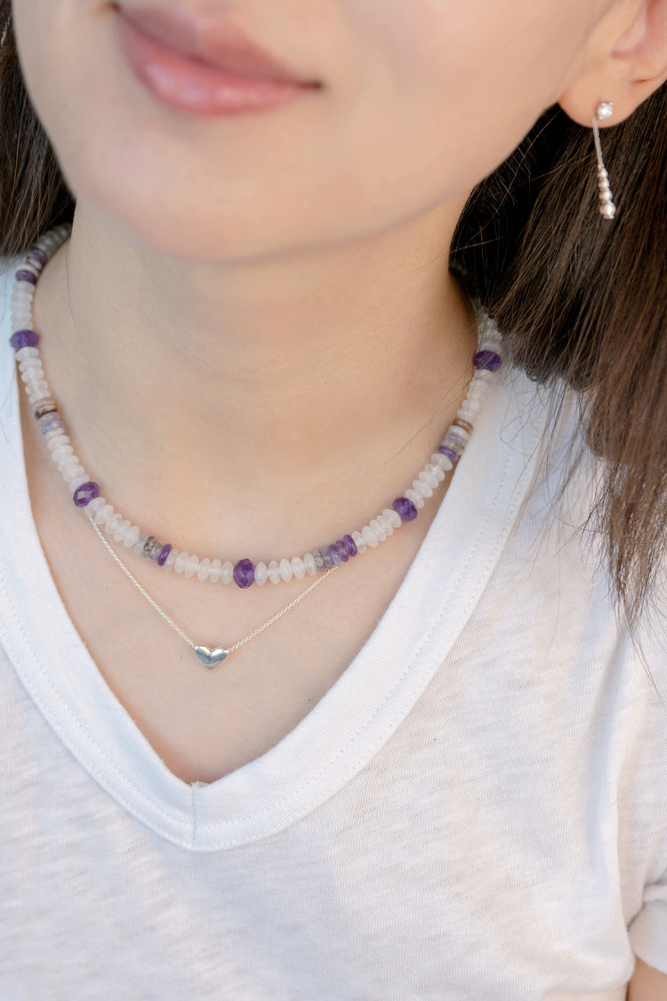 OnlyOne 3-10 Necklace | Amethyst (A) Rock Crystal Quartz