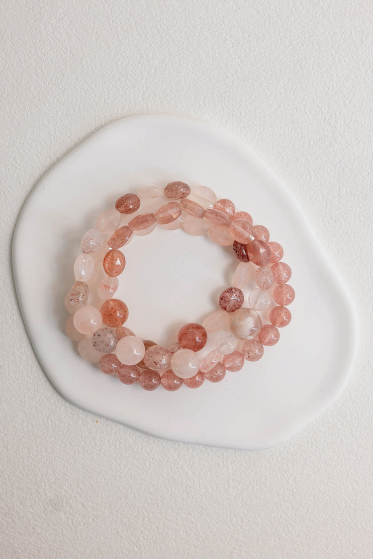 OnlyOne 3-6 Necklace/Bracelet | Rose Quartz Strawberry Quartz