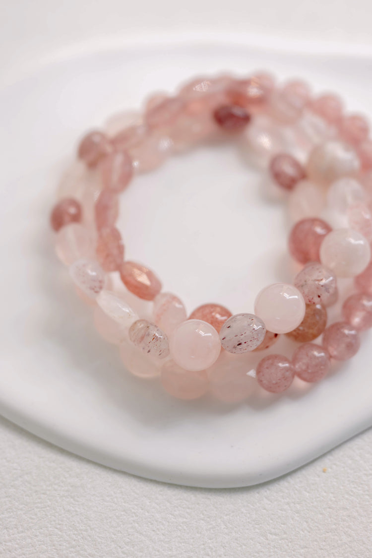 OnlyOne 3-6 Necklace/Bracelet | Rose Quartz Strawberry Quartz