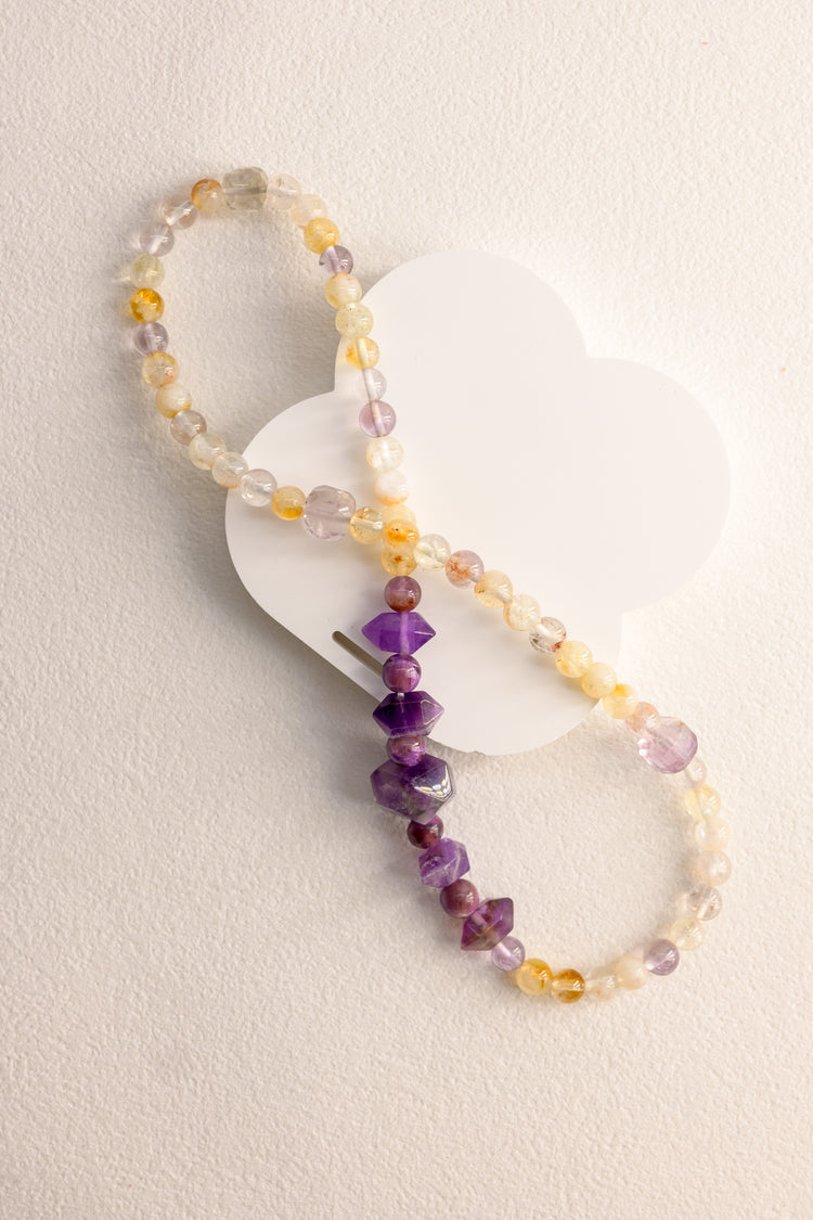 OnlyOne 1-15  Double-lined Bracelet | Brazlian Violet Muscovite Amethyst (A) Ametrine