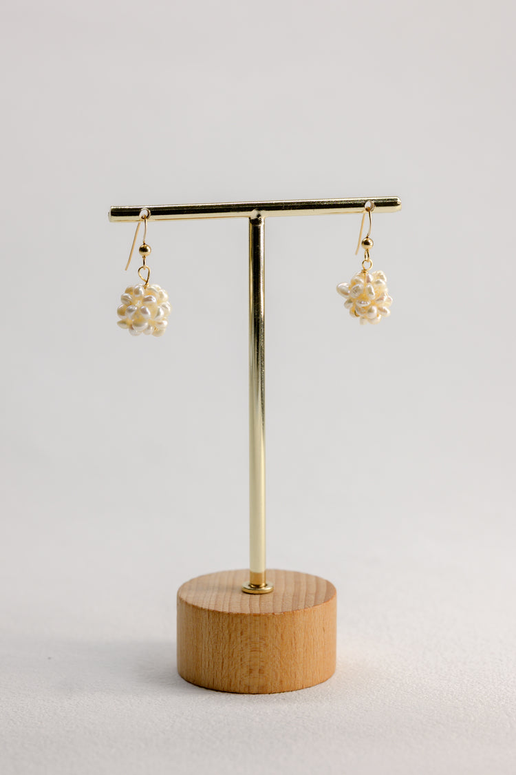 Pearl Bloom Earrings | White Freshwater Pearls