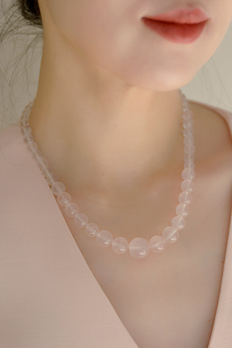 Petal Dream Necklace | Rose Quartz(AA)