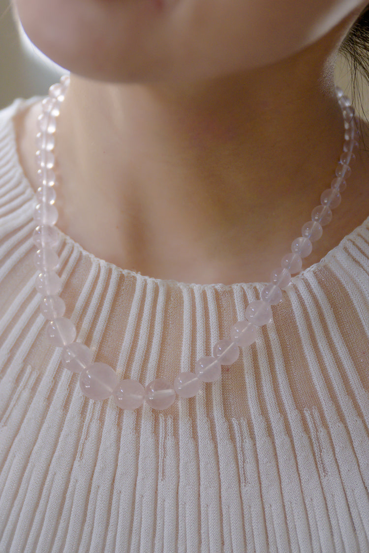 Petal Dream Necklace | Rose Quartz(AA)