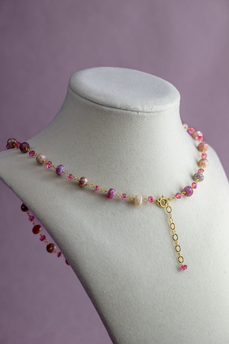 Petunia Sapphire Rubellite Necklace